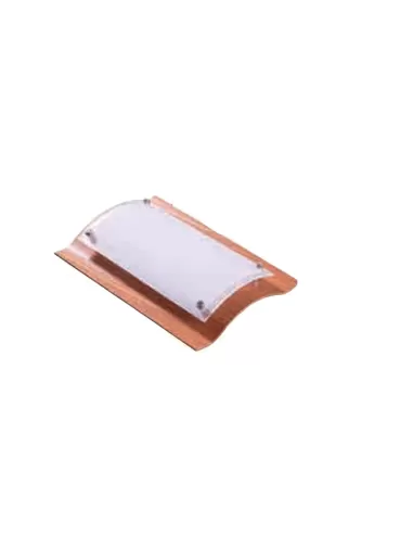 Poliplast 400575 guendalina ceiling light in wood with frosted glass screen 2g7 2x11w